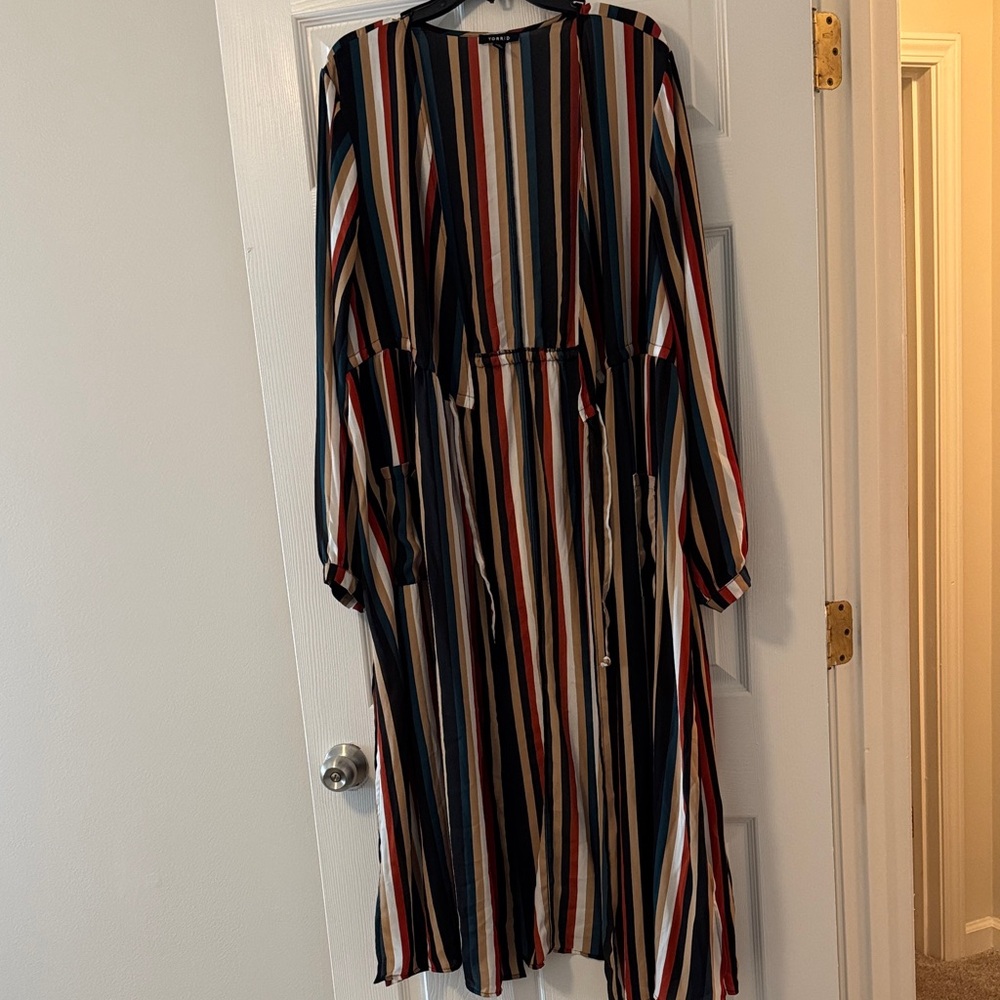 Striped Multicolor kimono with pockets